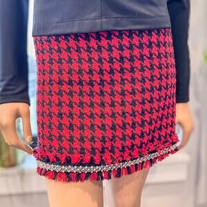 NWT-Scarlette Houndstooth Mini Skirt w Decorative Trim by Francesca's, Size: S